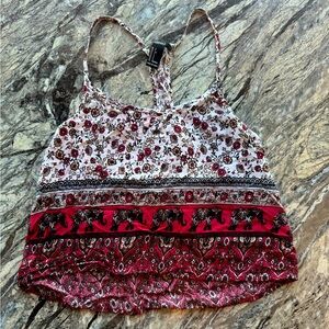 Size Small Forever 21 cropped elephant and flower print tank top